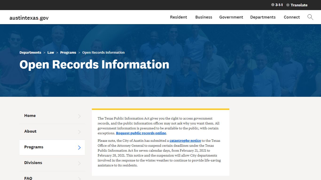 Open Records Information | AustinTexas.gov